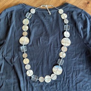 Women’s Chico’s Metal Disk Necklace 36 Inches Adjustable